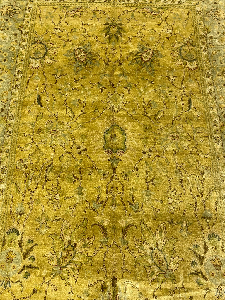5.4 x 8.3 Quality Handmade Agra rug GREEN #PIX-17991