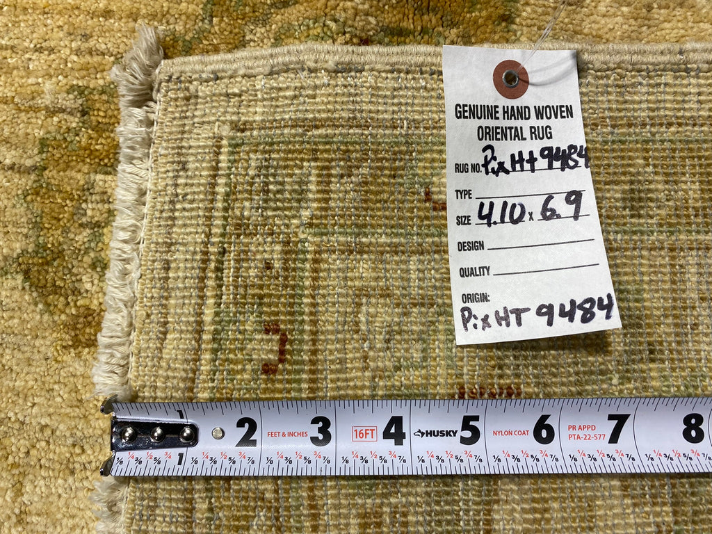 4.10 X 6.9 Chobi Peshawar Ziglar Rug Neutrals #PIX-HT-9484