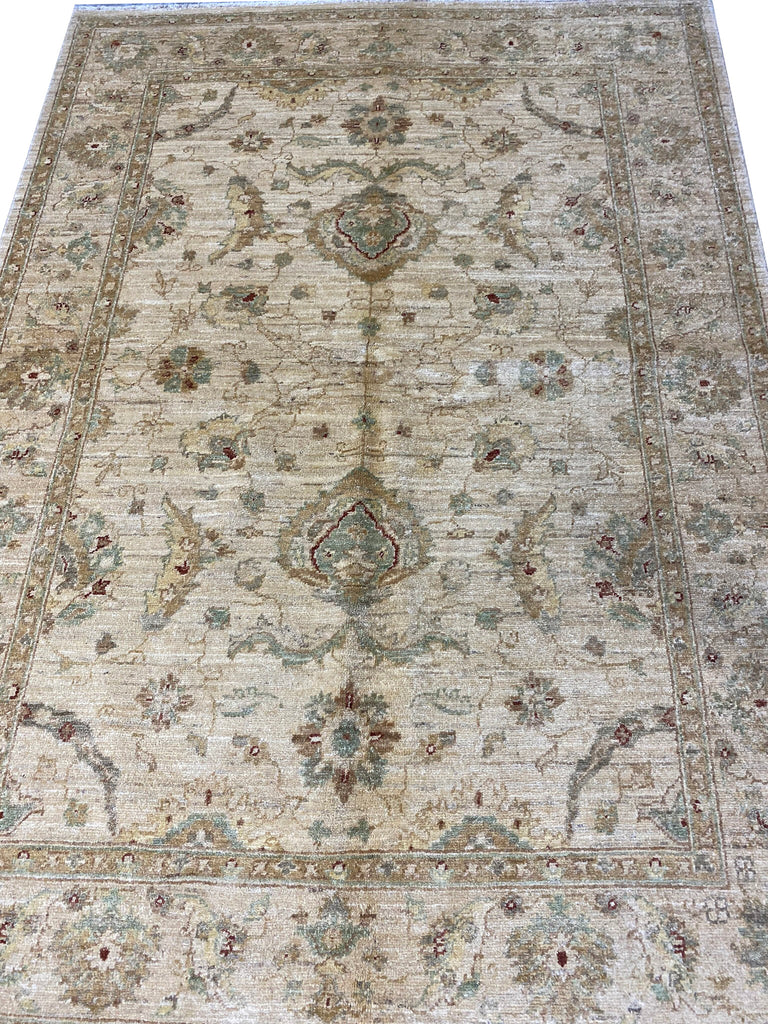 4.10 X 6.9 Chobi Peshawar Ziglar Rug Neutrals #PIX-HT-9484