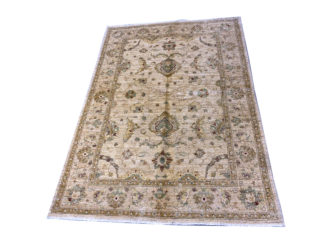 4.10 X 6.9 Chobi Peshawar Ziglar Rug Neutrals #PIX-HT-9484