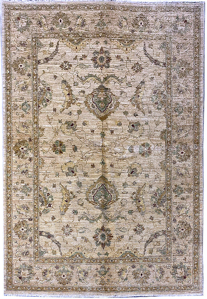 4.10 X 6.9 Chobi Peshawar Ziglar Rug Neutrals #PIX-HT-9484