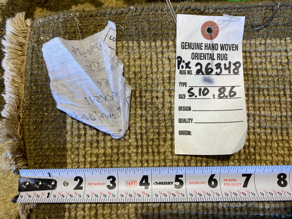 5.10 X 8.6  New Ziglar Chobi Peshawar Rug DARK CHARCOAL GREEN  #PIX-26348