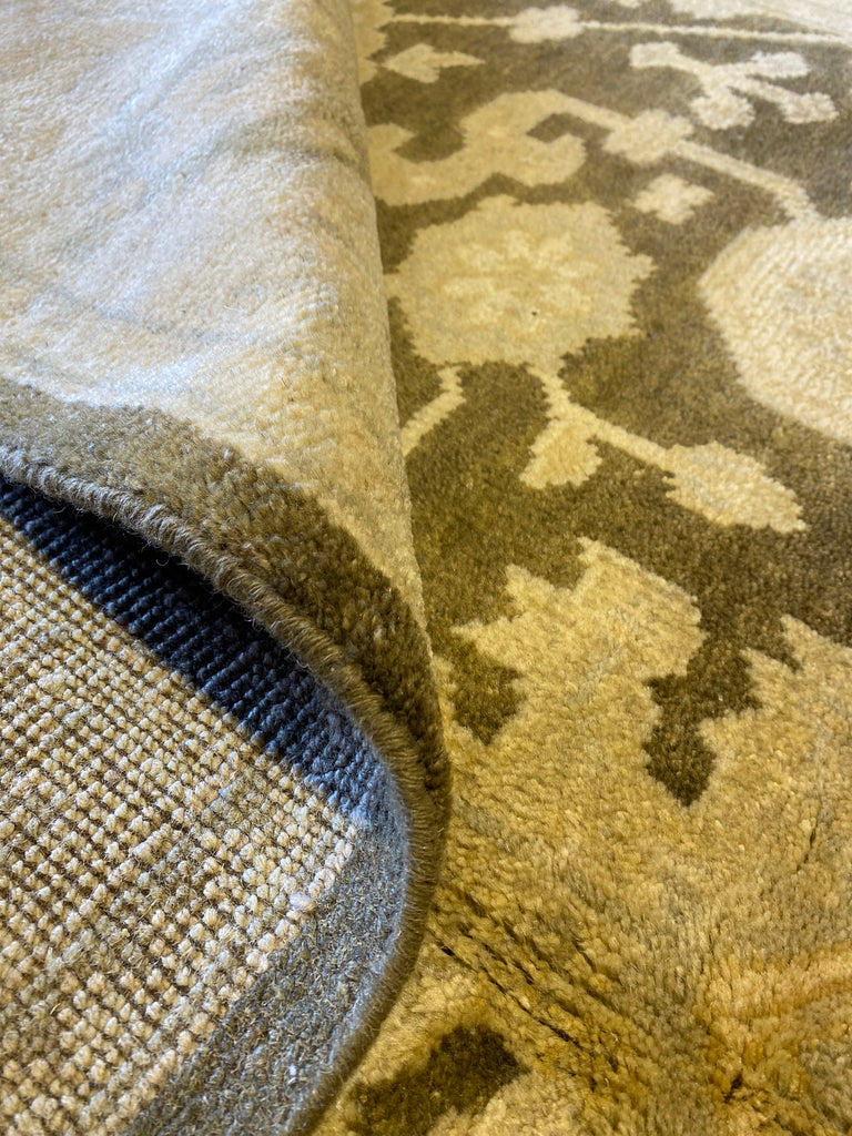 5.10 X 8.6  New Ziglar Chobi Peshawar Rug DARK CHARCOAL GREEN  #PIX-26348