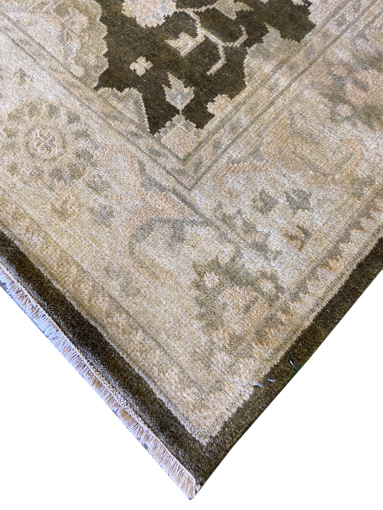 5.10 X 8.6  New Ziglar Chobi Peshawar Rug DARK CHARCOAL GREEN  #PIX-26348