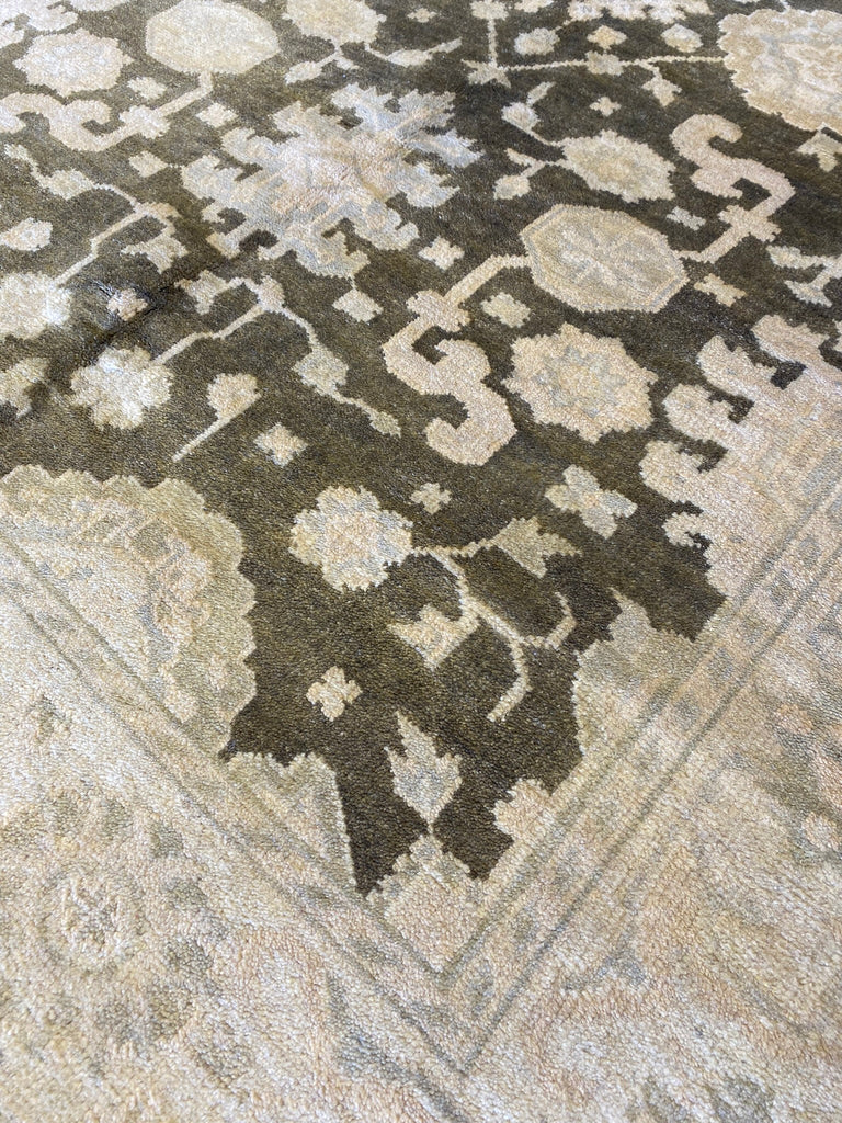 5.10 X 8.6  New Ziglar Chobi Peshawar Rug DARK CHARCOAL GREEN  #PIX-26348