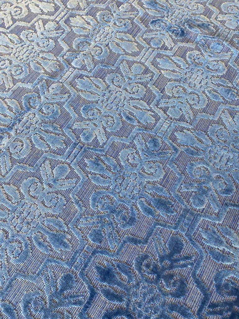 6.1 x 9.0 ROYAL BLUE Contemporary Handmade Rug Bamboo Silk #F-6636