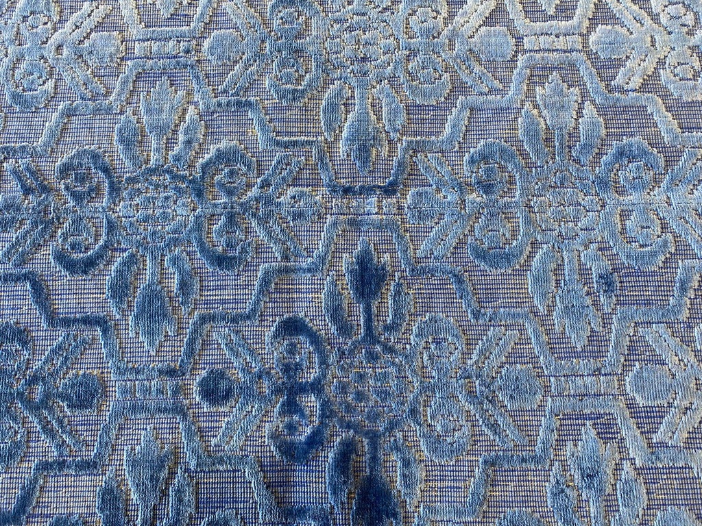 6.1 x 9.0 ROYAL BLUE Contemporary Handmade Rug Bamboo Silk #F-6636