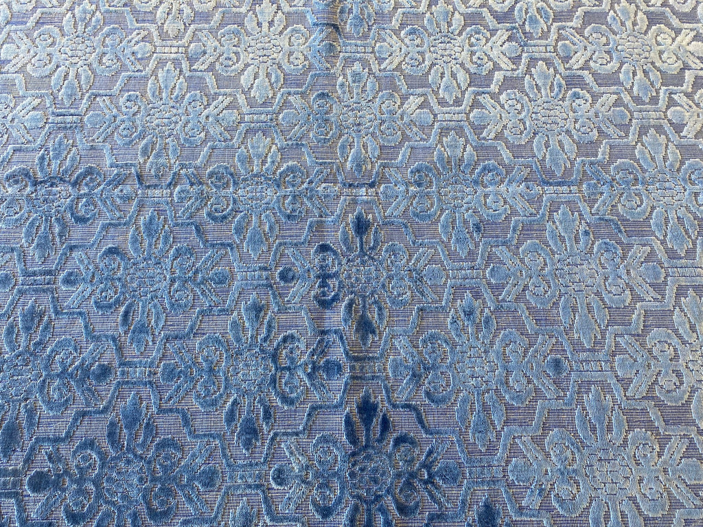 6.1 x 9.0 ROYAL BLUE Contemporary Handmade Rug Bamboo Silk #F-6636