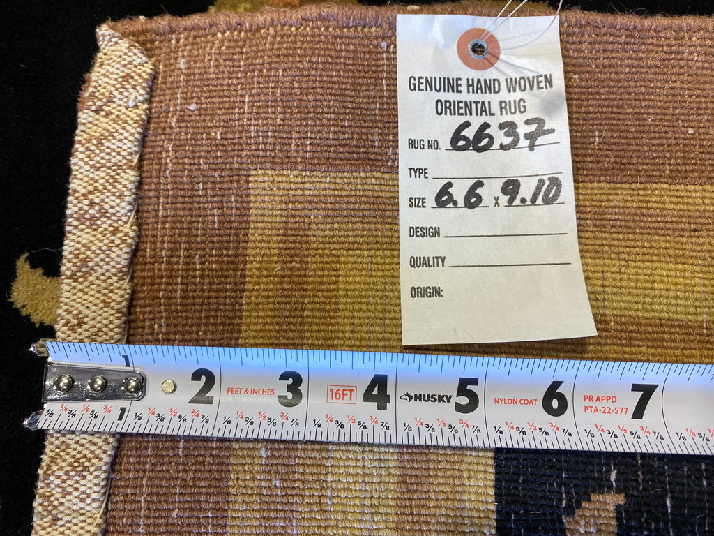 6.6 x 9.10 French Savaneri Handmade Wool Rug #F-6637