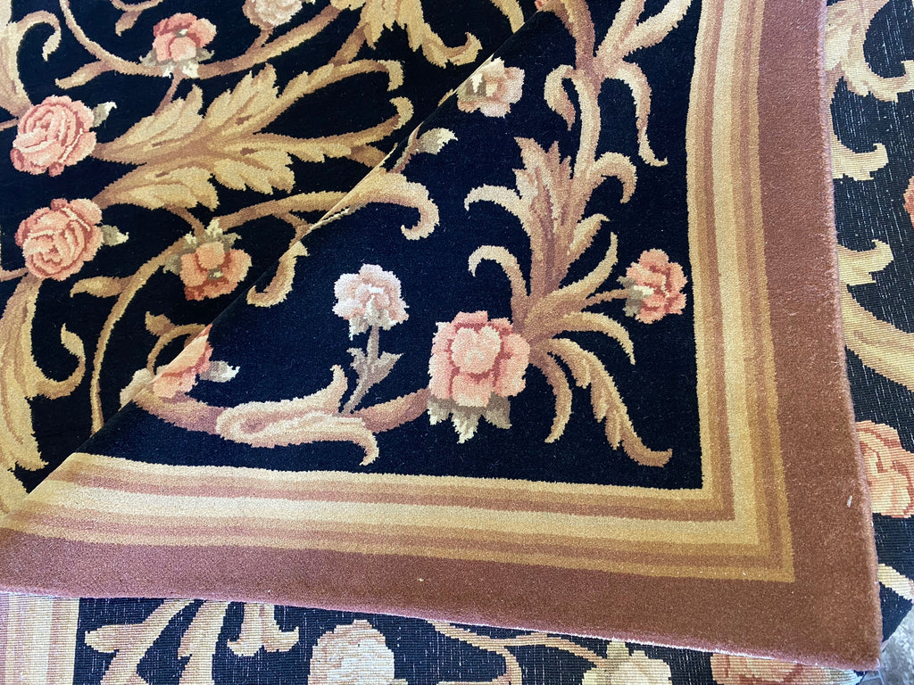 6.6 x 9.10 French Savaneri Handmade Wool Rug #F-6637