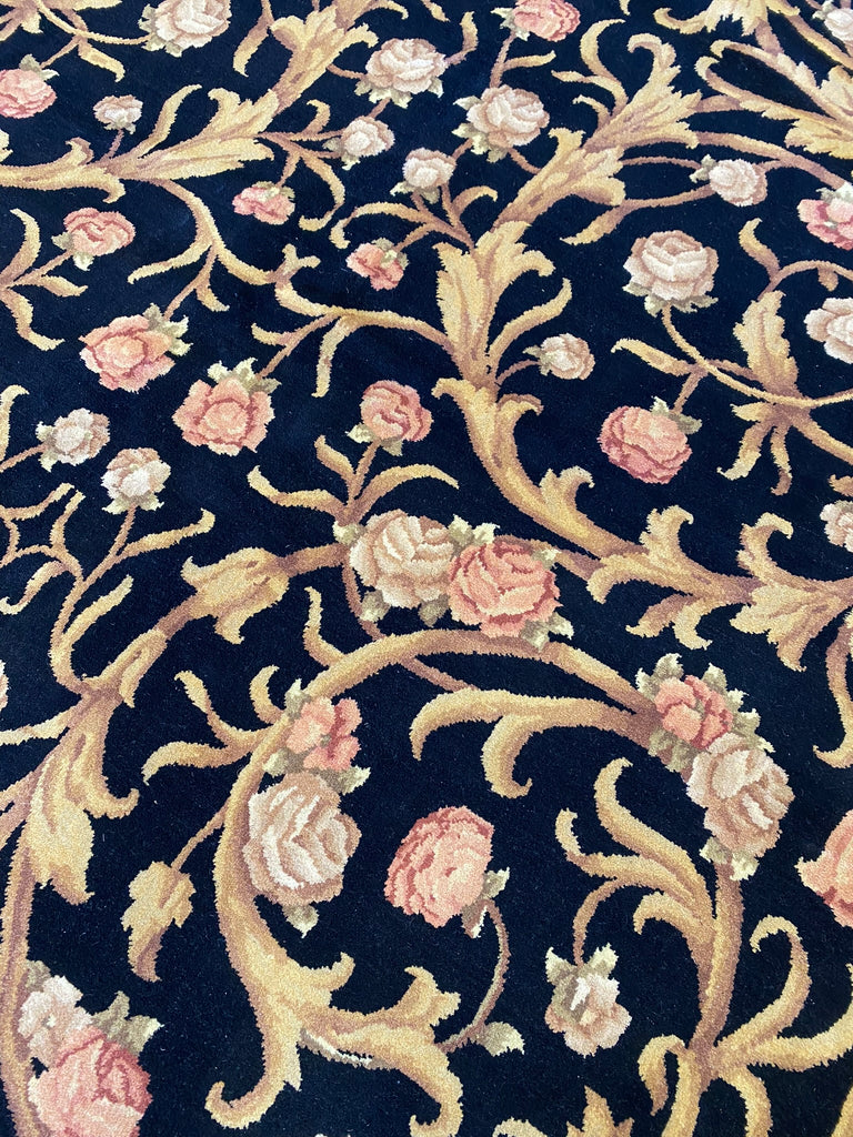 6.6 x 9.10 French Savaneri Handmade Wool Rug #F-6637