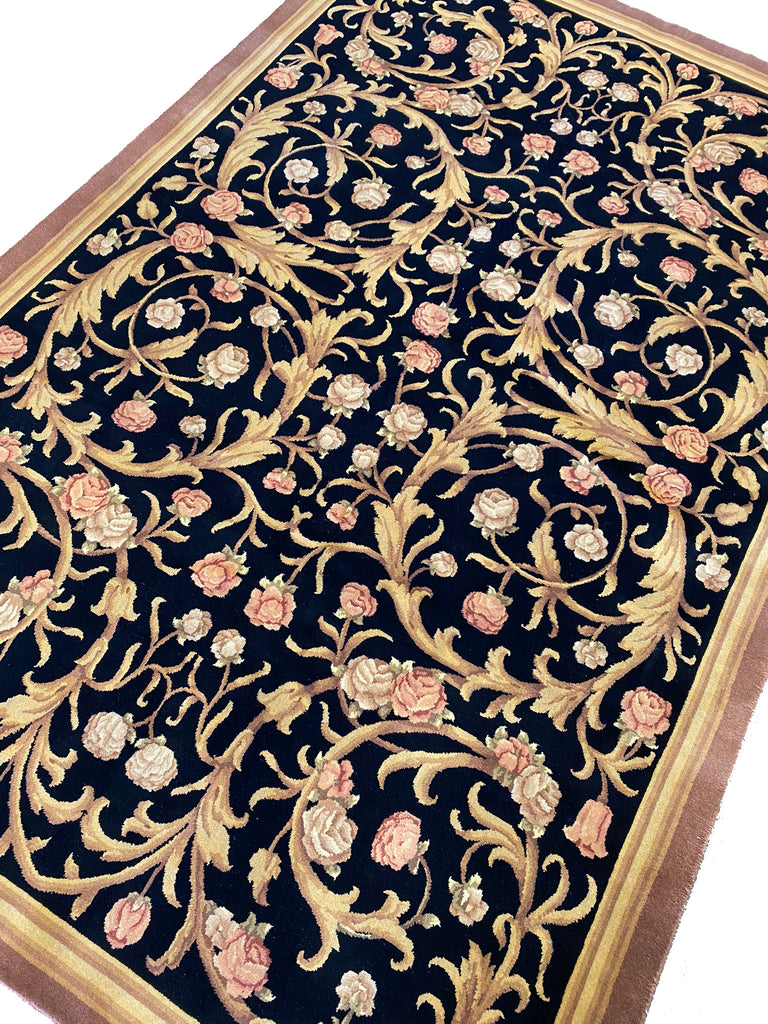 6.6 x 9.10 French Savaneri Handmade Wool Rug #F-6637