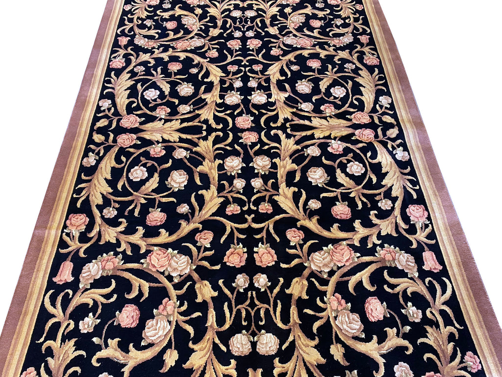 6.6 x 9.10 French Savaneri Handmade Wool Rug #F-6637