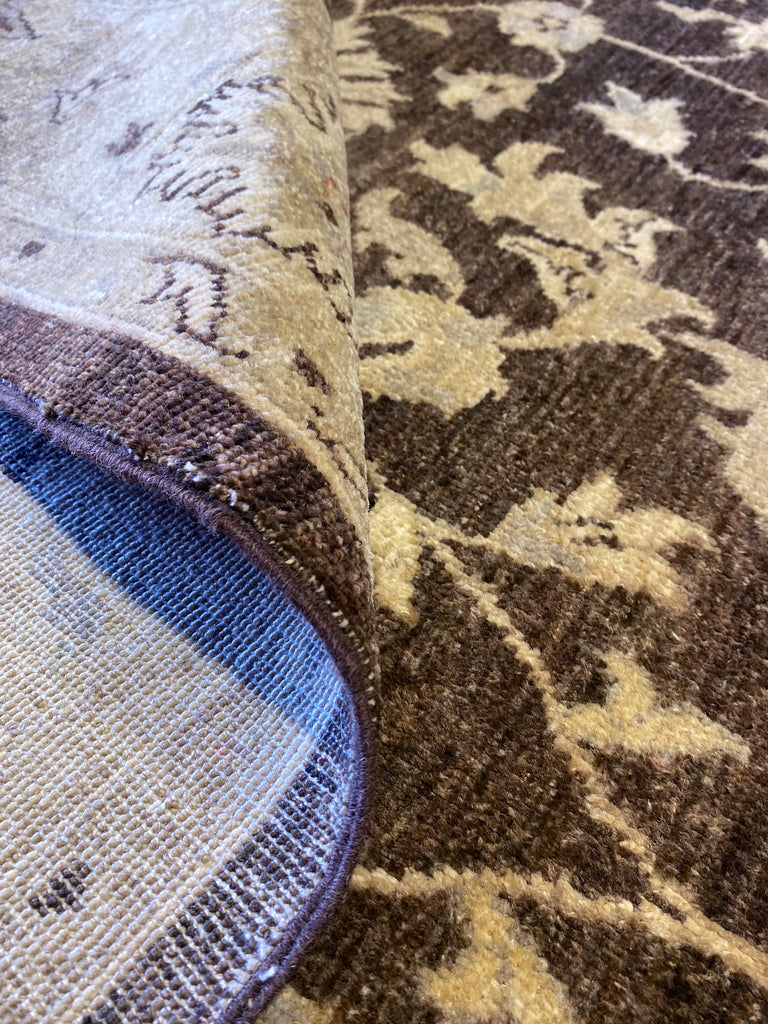 6 x 9 handmade natural Wool Ziglar Rug Chocolate Brown #F-6637B