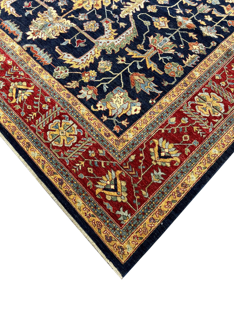 10 x 16.4 Fine Quality Ghazni Wool Soft Silky Royal Blue Ziglar LARGE Rug #PIX-26330