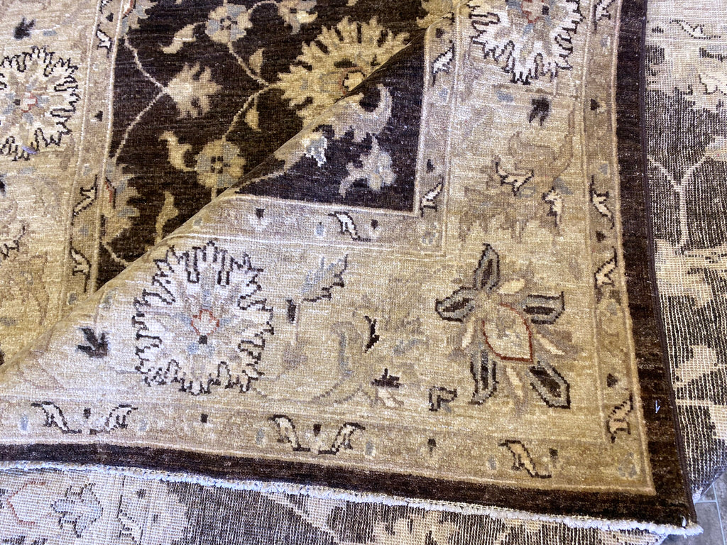 6 x 9 handmade natural Wool Ziglar Rug Chocolate Brown #F-6637B