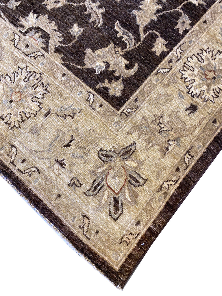 6 x 9 handmade natural Wool Ziglar Rug Chocolate Brown #F-6637B