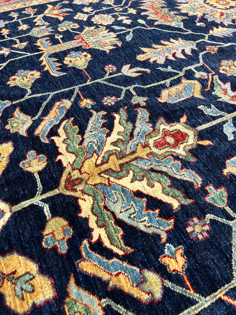 10 x 16.4 Fine Quality Ghazni Wool Soft Silky Royal Blue Ziglar LARGE Rug #PIX-26330