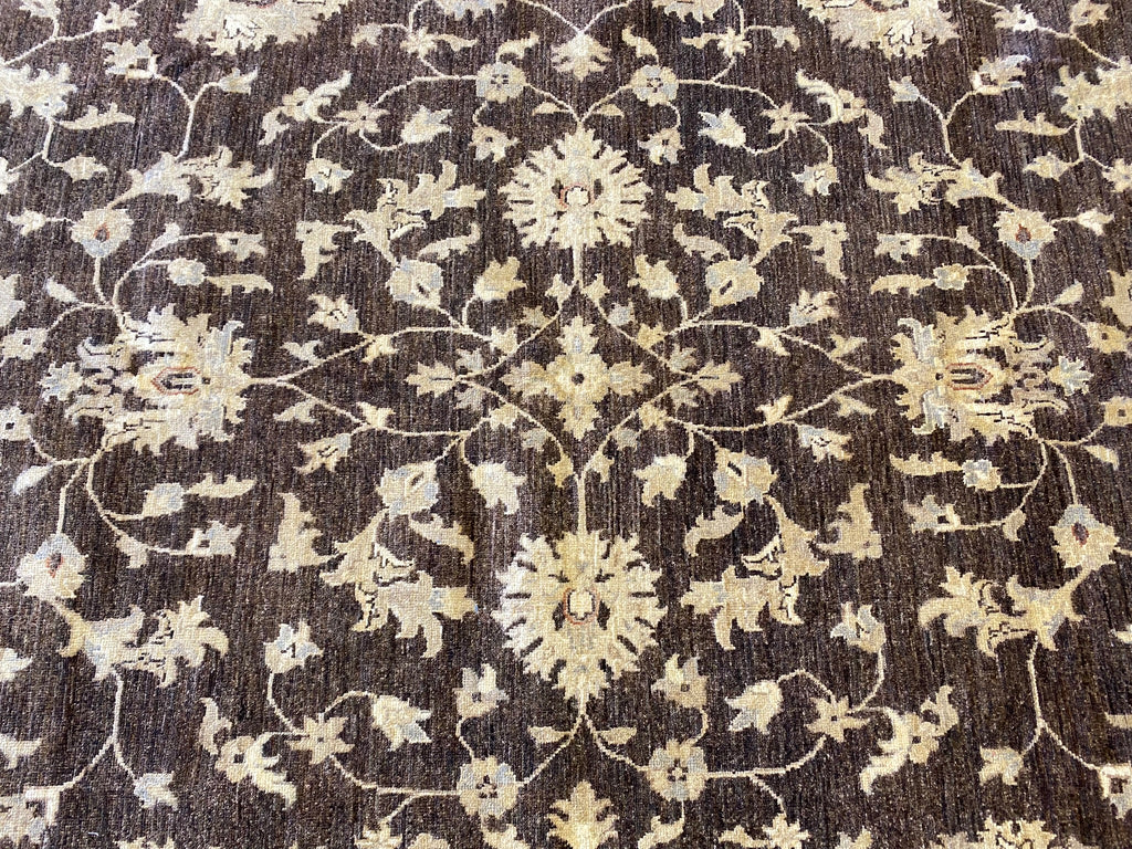 6 x 9 handmade natural Wool Ziglar Rug Chocolate Brown #F-6637B