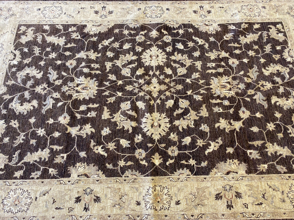 6 x 9 handmade natural Wool Ziglar Rug Chocolate Brown #F-6637B