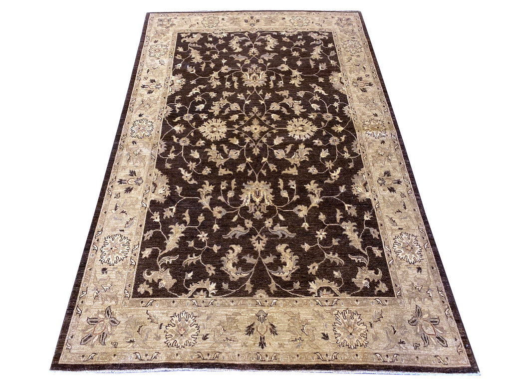 6 x 9 handmade natural Wool Ziglar Rug Chocolate Brown #F-6637B