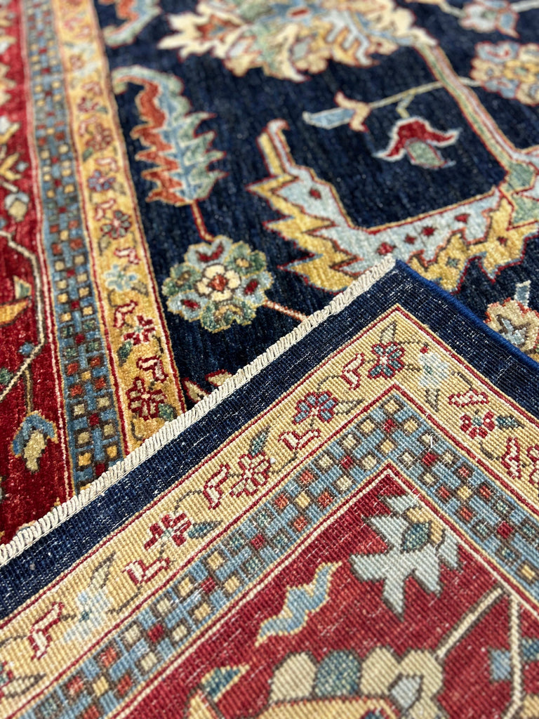 10 x 16.4 Fine Quality Ghazni Wool Soft Silky Royal Blue Ziglar LARGE Rug #PIX-26330