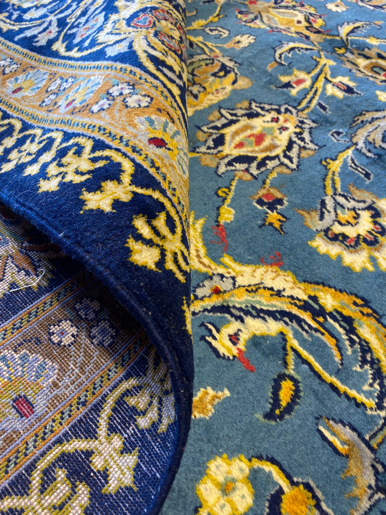 10.0 x 13.6 Quality Genuine Persian Kashan Rug BLUE #PIX-2040