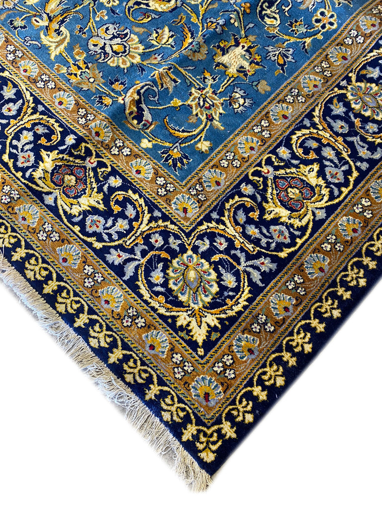 10.0 x 13.6 Quality Genuine Persian Kashan Rug BLUE #PIX-2040