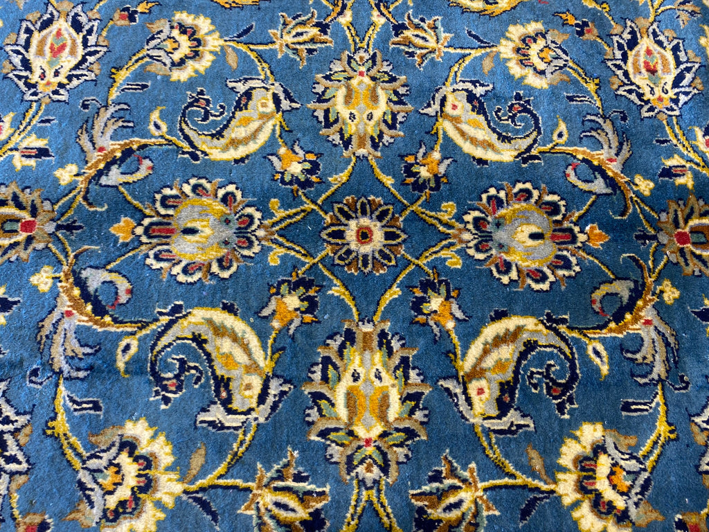 10.0 x 13.6 Quality Genuine Persian Kashan Rug BLUE #PIX-2040