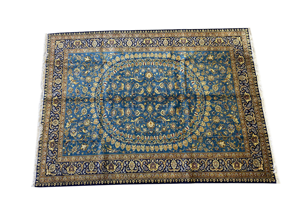 10.0 x 13.6 Quality Genuine Persian Kashan Rug BLUE #PIX-2040