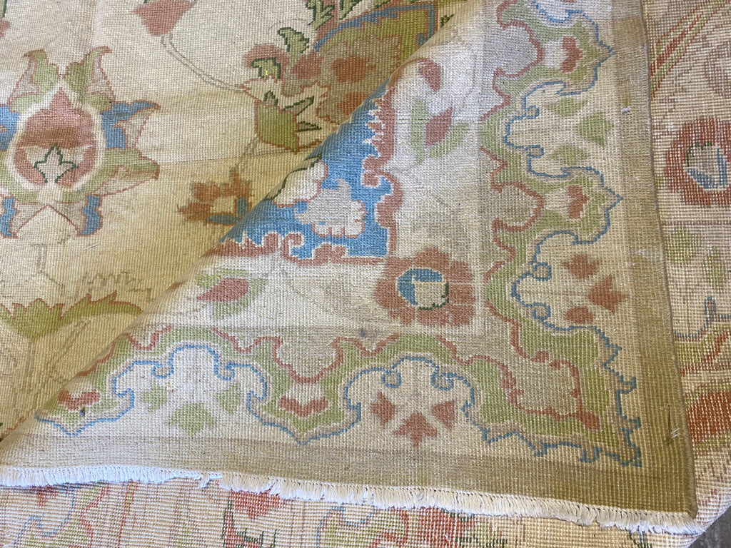 10.9 x 13.3 New Oushak Handmade Rug Natural Soft Wool #PIX-20398