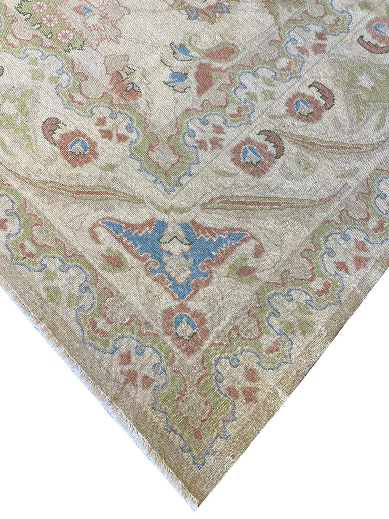 10.9 x 13.3 New Oushak Handmade Rug Natural Soft Wool #PIX-20398