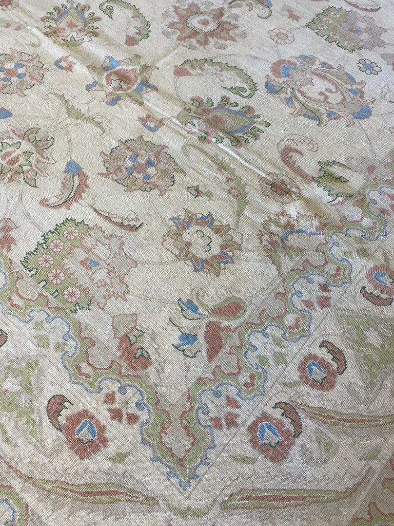 10.9 x 13.3 New Oushak Handmade Rug Natural Soft Wool #PIX-20398