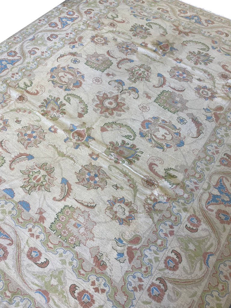 10.9 x 13.3 New Oushak Handmade Rug Natural Soft Wool #PIX-20398