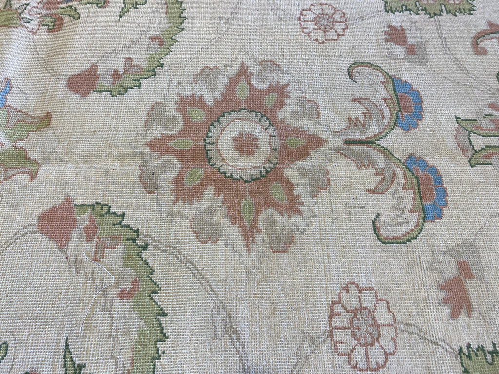 10.9 x 13.3 New Oushak Handmade Rug Natural Soft Wool #PIX-20398