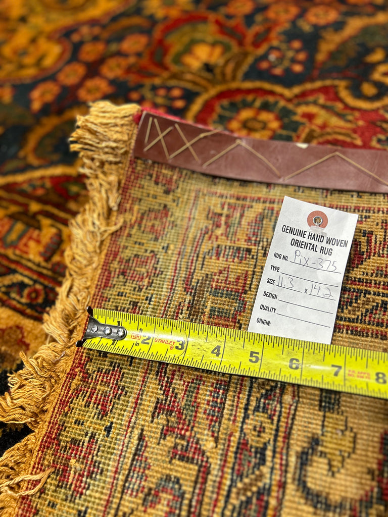 11.3 x 14.6 Semi-Antique Persian Tabriz Rug 1970s #375