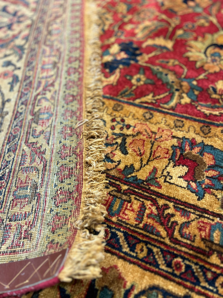 11.3 x 14.6 Semi-Antique Persian Tabriz Rug 1970s #375