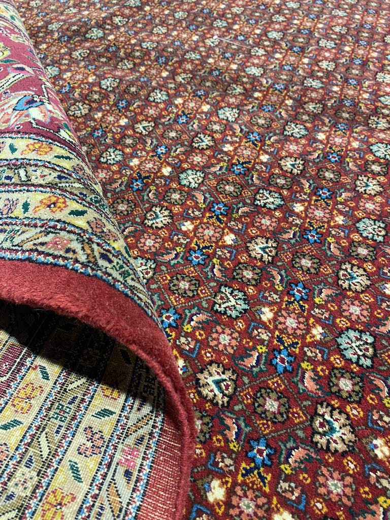 8.0 x 10.5 Fine Quality Wool and Silk Mahi Herati Tabriz Rug #PIX-25705