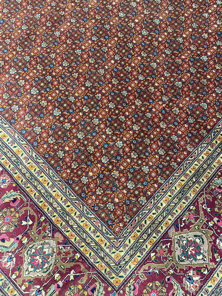 8.0 x 10.5 Fine Quality Wool and Silk Mahi Herati Tabriz Rug #PIX-25705