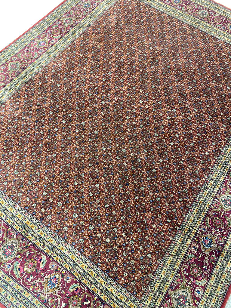 8.0 x 10.5 Fine Quality Wool and Silk Mahi Herati Tabriz Rug #PIX-25705