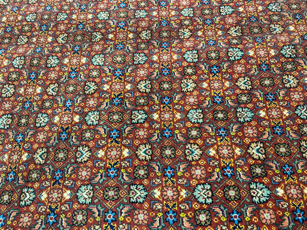 8.0 x 10.5 Fine Quality Wool and Silk Mahi Herati Tabriz Rug #PIX-25705