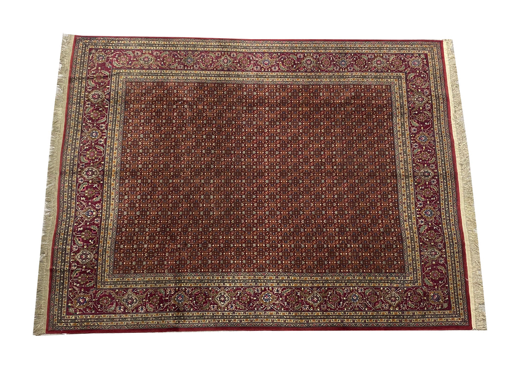 8.0 x 10.5 Fine Quality Wool and Silk Mahi Herati Tabriz Rug #PIX-25705