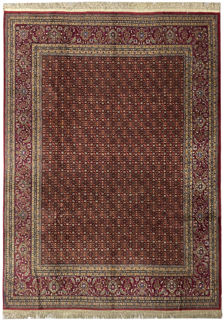 8.0 x 10.5 Fine Quality Wool and Silk Mahi Herati Tabriz Rug #PIX-25705