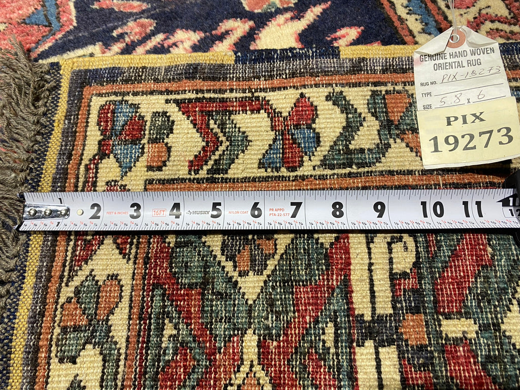 5.8 x 6.0 Chechen Kazak Rug Wool on Wool #PIX-19273