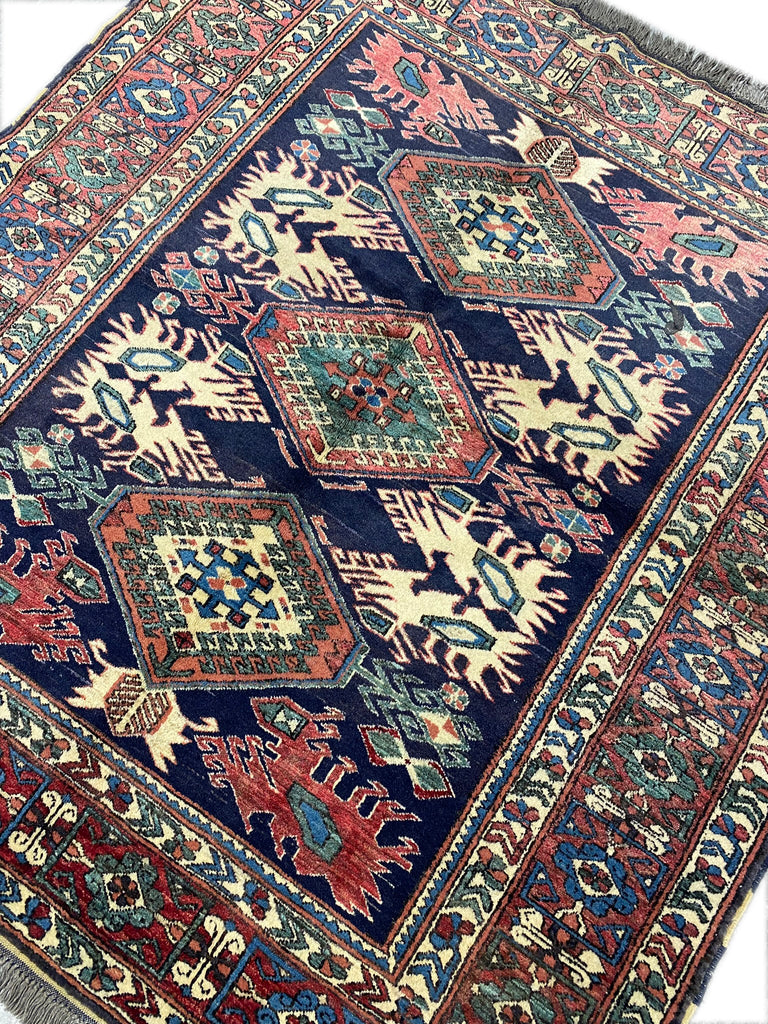 5.8 x 6.0 Chechen Kazak Rug Wool on Wool #PIX-19273