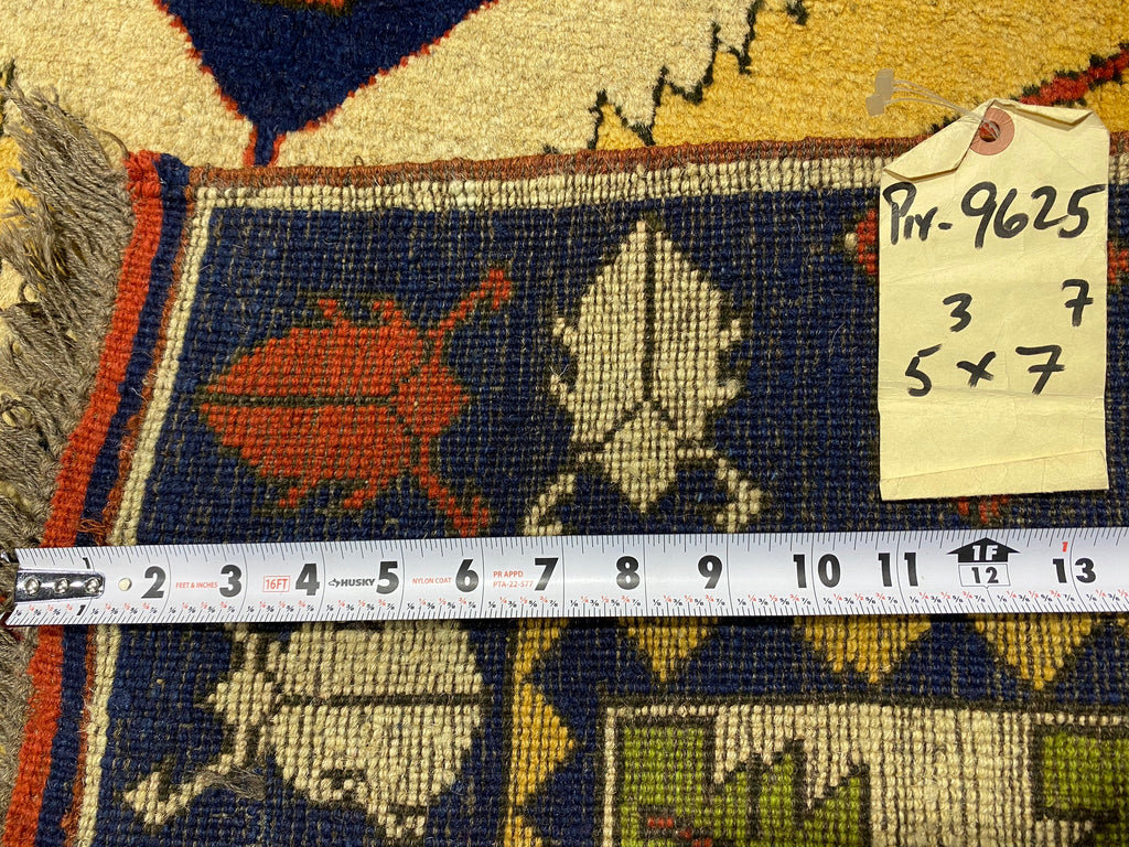 5.3 x 7.7 GREEN Kazak Rug #PIX-9625