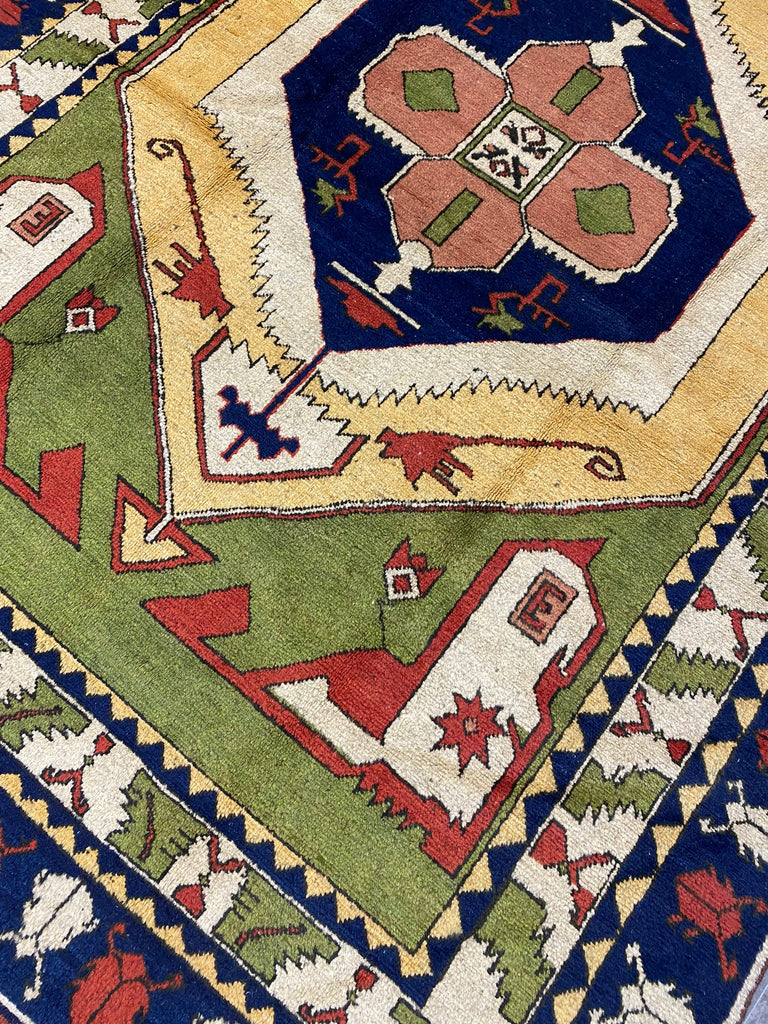 5.3 x 7.7 GREEN Kazak Rug #PIX-9625