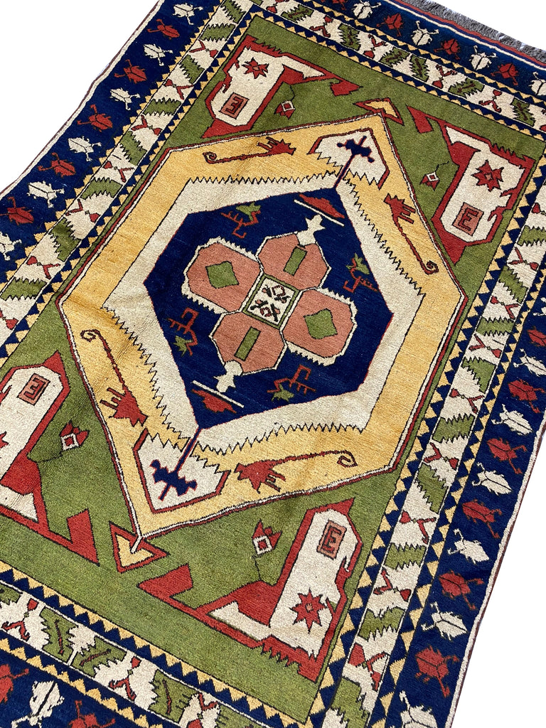 5.3 x 7.7 GREEN Kazak Rug #PIX-9625