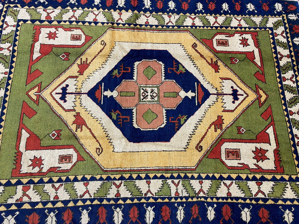 5.3 x 7.7 GREEN Kazak Rug #PIX-9625