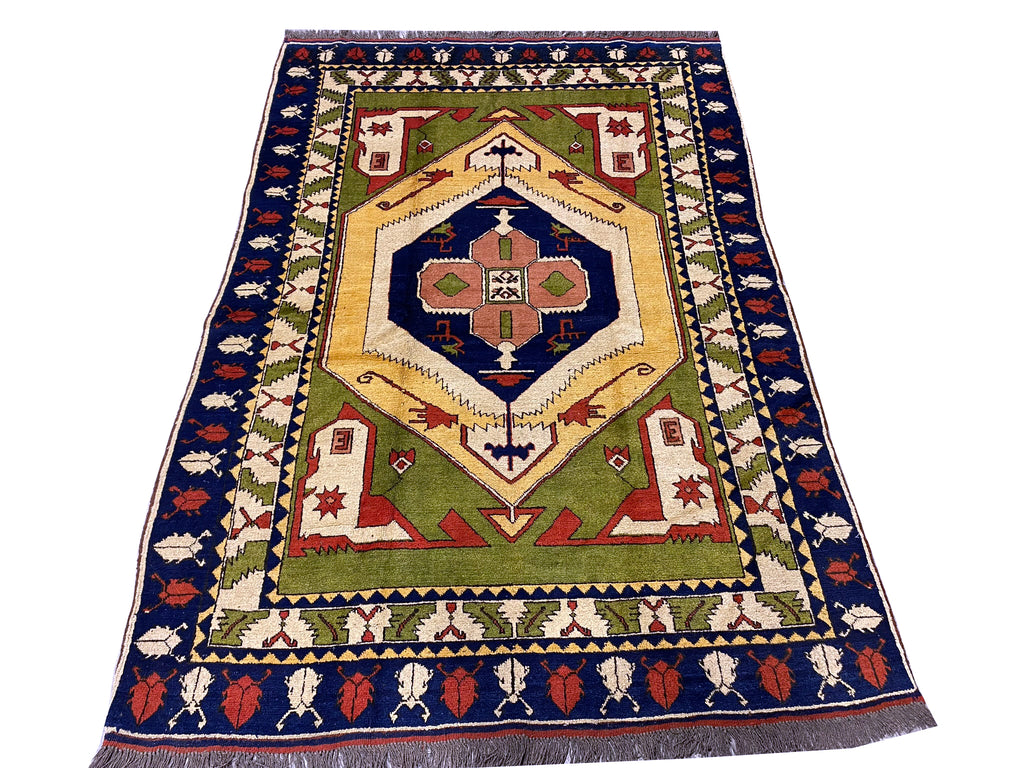 5.3 x 7.7 GREEN Kazak Rug #PIX-9625